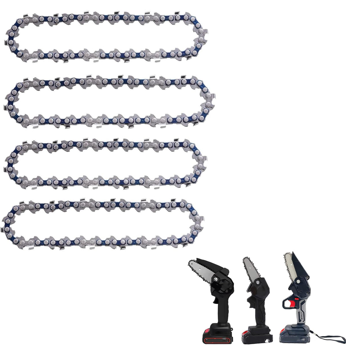 FIFCHALL 4inch mini chainsaw chain pack for quick replacement and smooth cutting.