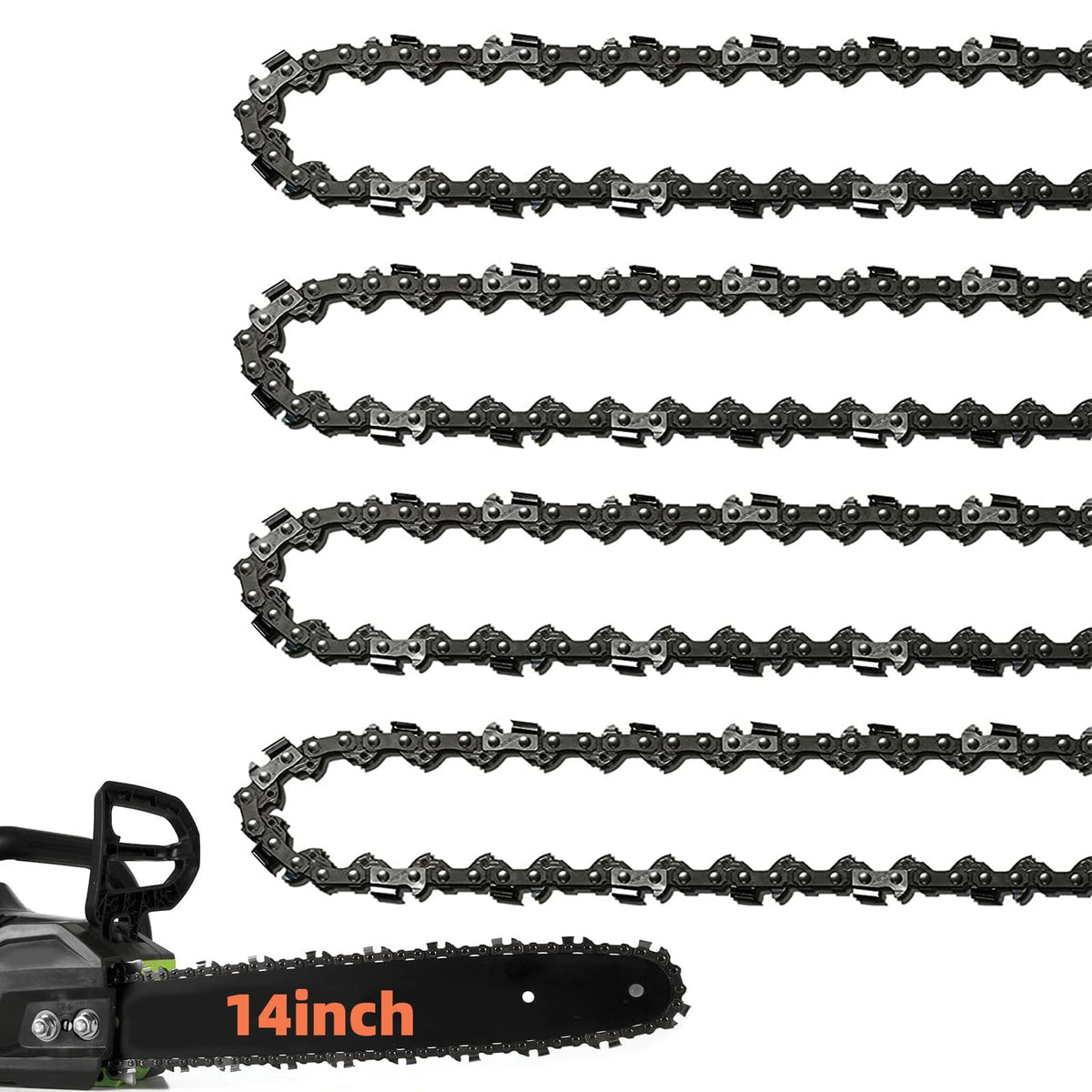 Fifchall 4-pack 14-inch replacement chain in box for easy replacement.