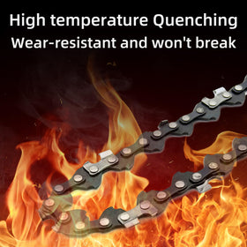 Fifchall low-kickback 5-inch chain teeth detail enhances safer cutting.