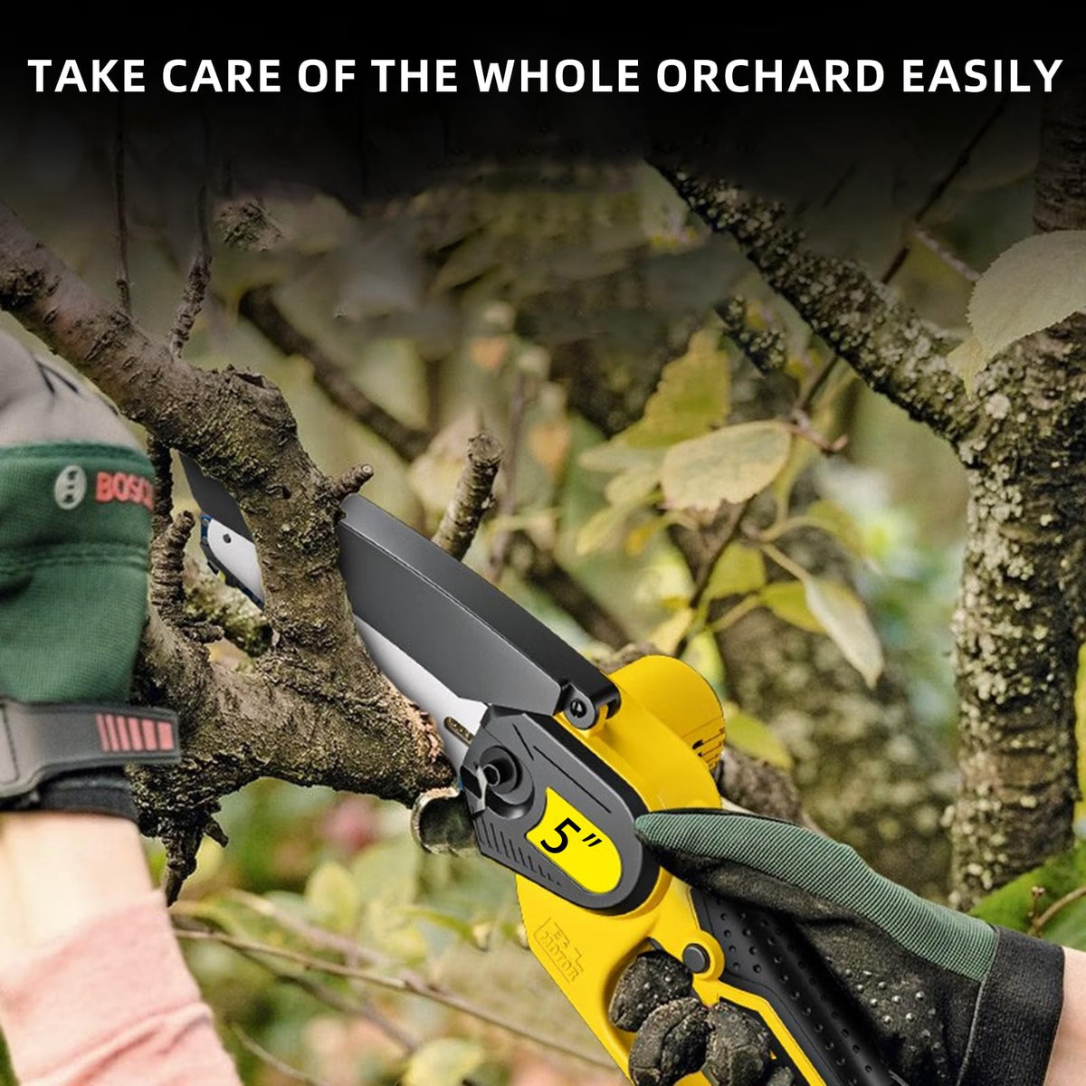 Fifchall lubrication-optimized 5-inch chain promotes consistent cutting feel.