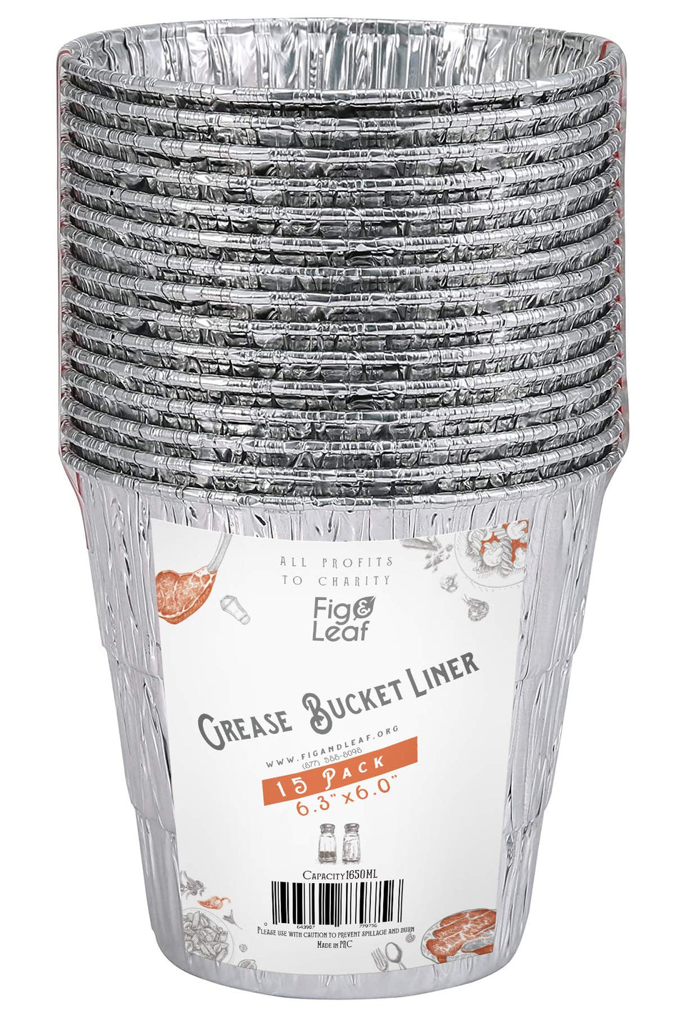 Fig & Leaf grease bucket liner fits Pit Boss 67292 for quick cleanup after grilling.