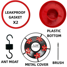 FIGEPO Hummingbird Feeder Base leakproof gasket helps prevent drips during feeding.