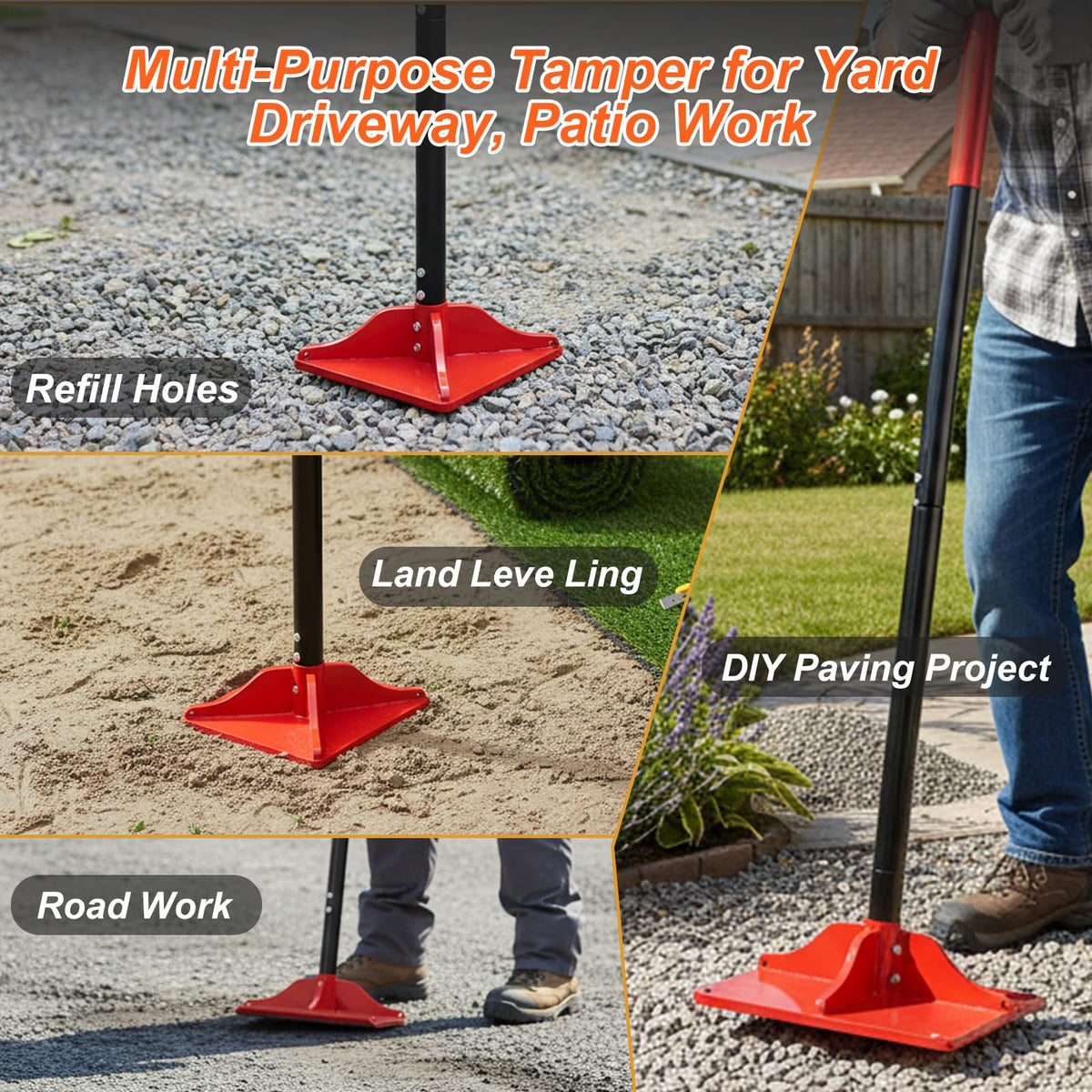 Fijaru tamper in use on a driveway project for precise compaction.