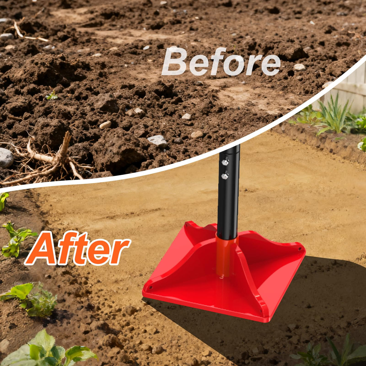 Fijaru tamper multi-purpose leveler ideal for soil, sand, gravel, asphalt.