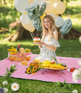 Filano cotton picnic mat 57x59 inches: soft top, machine washable.
