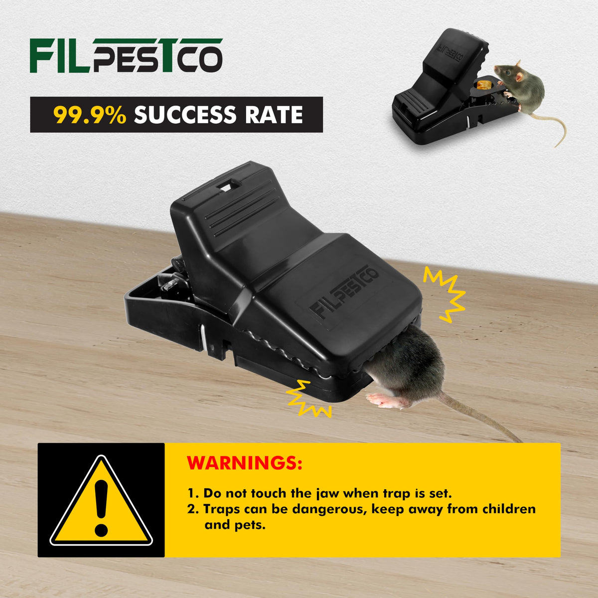 Filpestco extra-large traps suitable for indoor and outdoor rodent control.