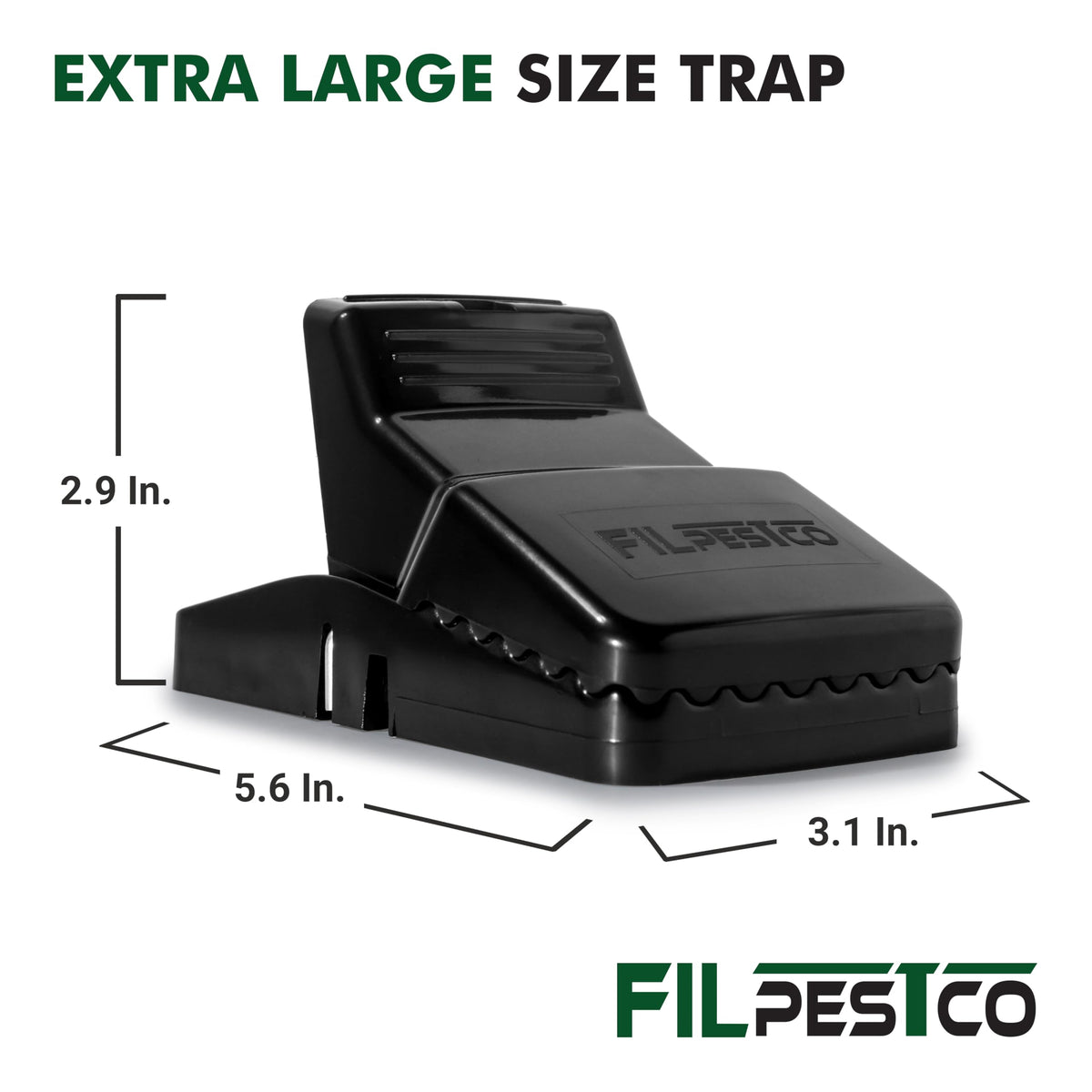 Filpestco rat trap interlocking teeth jaw feature aids secure, no-escape trapping.