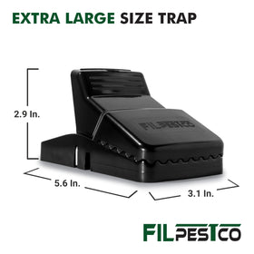 Filpestco rat trap interlocking teeth jaw feature aids secure, no-escape trapping.