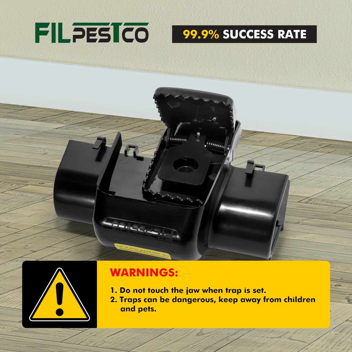 Filpestco trap in use illustrating fast captures with minimal handling.