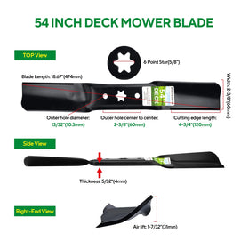 Filpowis 6-point star center blade fits securely for reduced vibration