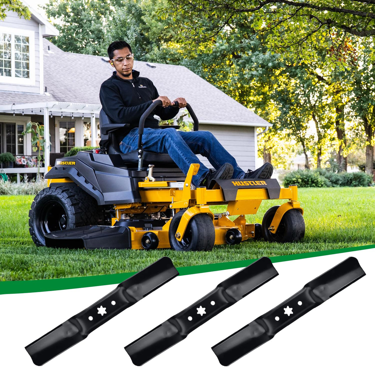 Filpowis precision-cut blades improve airflow and lift for thick grass