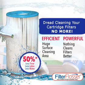 HEPA and performance filters compatibility shown with Filter Flosser for maintenance versatility.