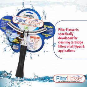 Filter Flosser used for pool and spa cartridge cleaning in a real setup.