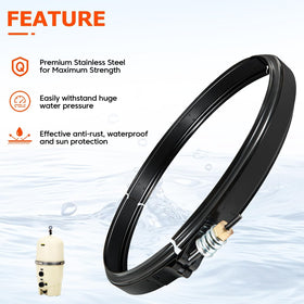 FilterUp stainless steel tension clamp withstands water pressure during filtration