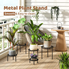 FILWH five-pack plant stands arranged for versatile indoor and outdoor use.