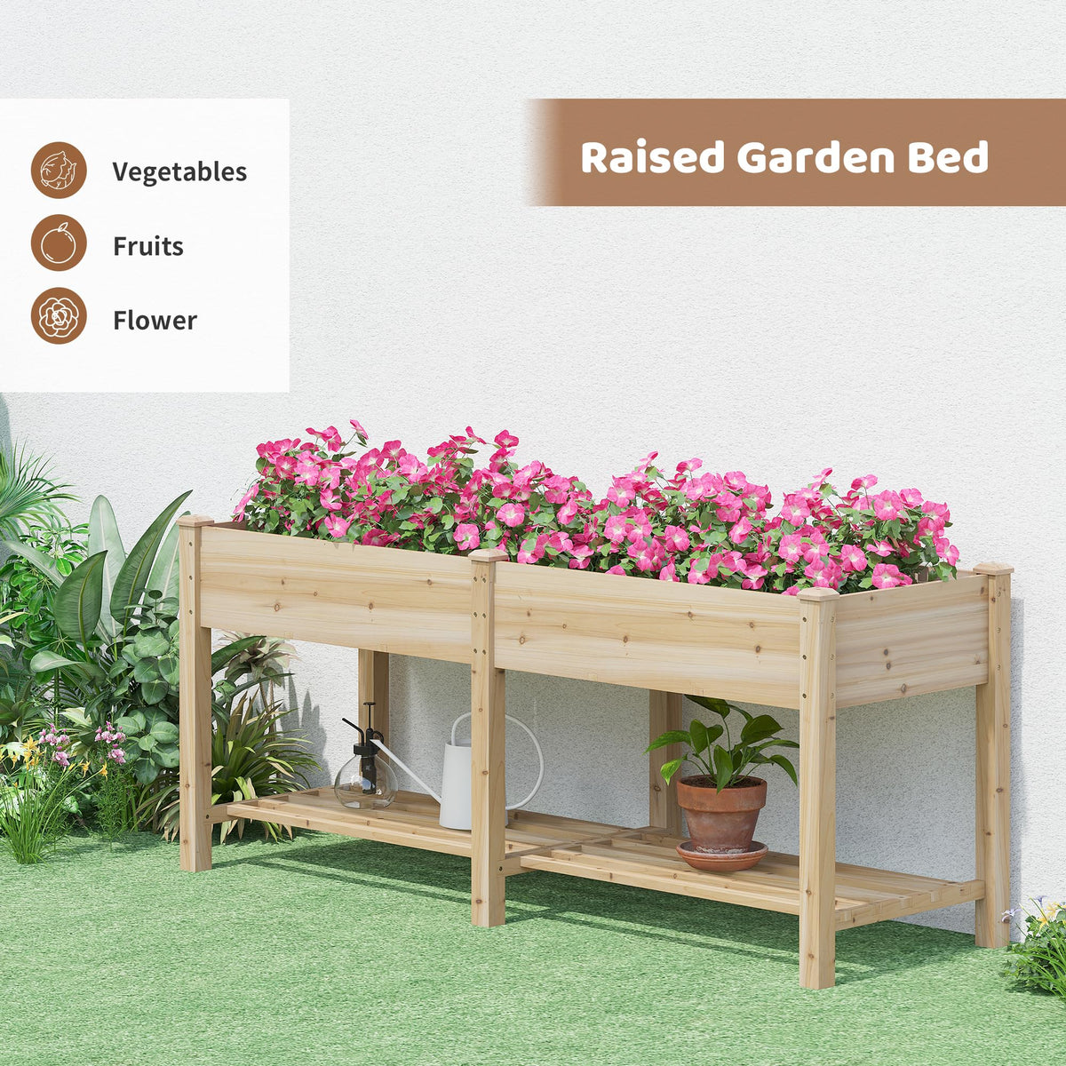 FILWH wooden planter box divider helps organize herbs and vegetables