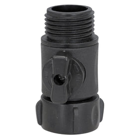 Fimco 7771873 valve side view, nylon body suitable for outdoor sprayers.