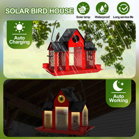 FIMOFIDRE bird feeder with water cup for bird hydration outdoors.