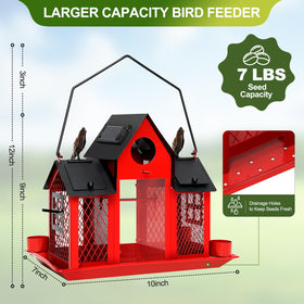 FIMOFIDRE cardinal bird feeder attracting cardinals and other yard visitors.