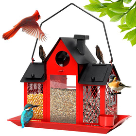 FIMOFIDRE solar bird feeder house showing 7L capacity for extended bird visits.