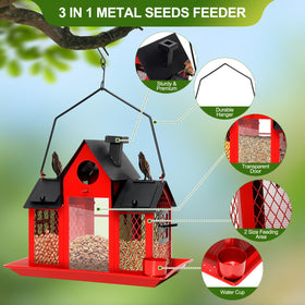 FIMOFIDRE solar bird feeder night light providing gentle garden illumination.