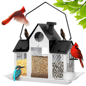 FIMOFIDRE solar bird feeder outdoor hanging with 7lb capacity attracts cardinals
