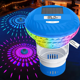 FineBud blue chlorine floater with all-in-one features for easy maintenance.