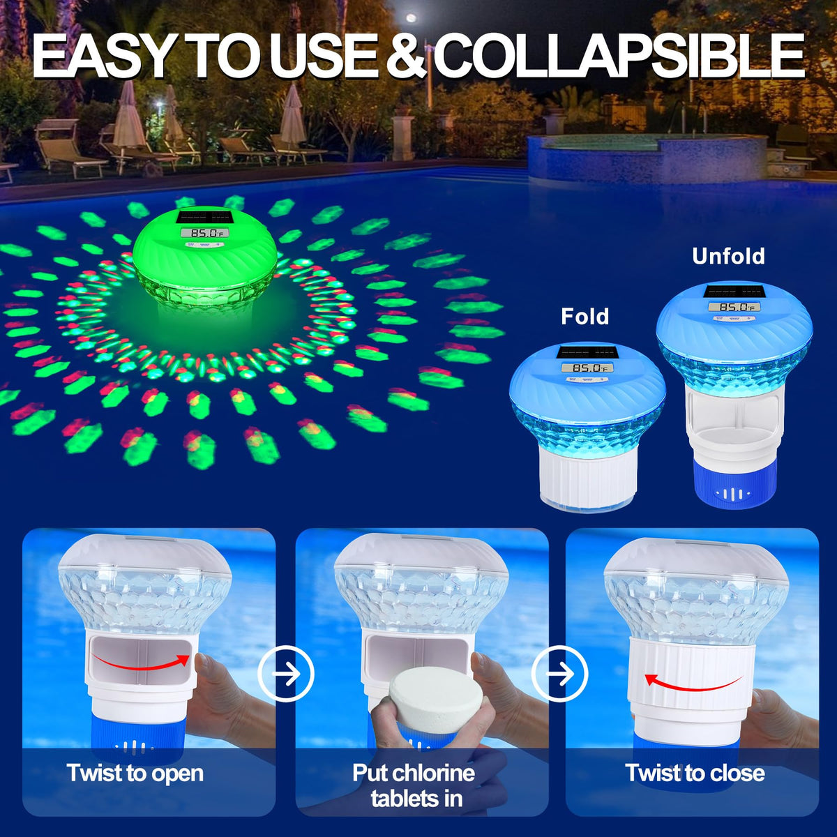 FineBud collapsible floater for easy storage when not in use