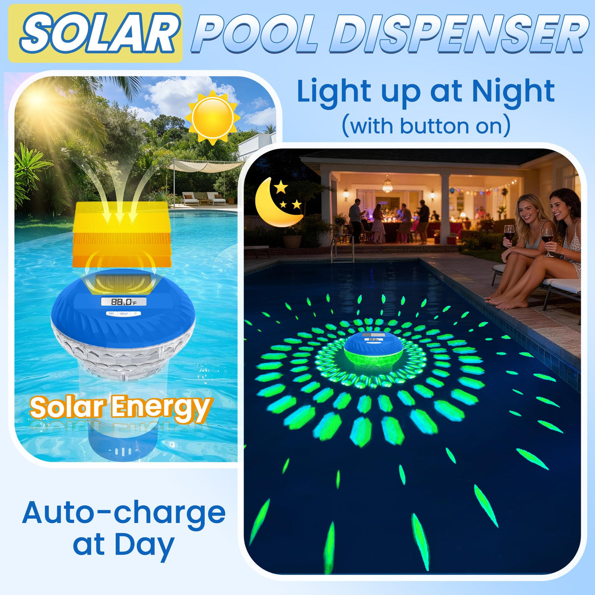 FineBud digital thermometer display provides real-time pool temperature at a glance.