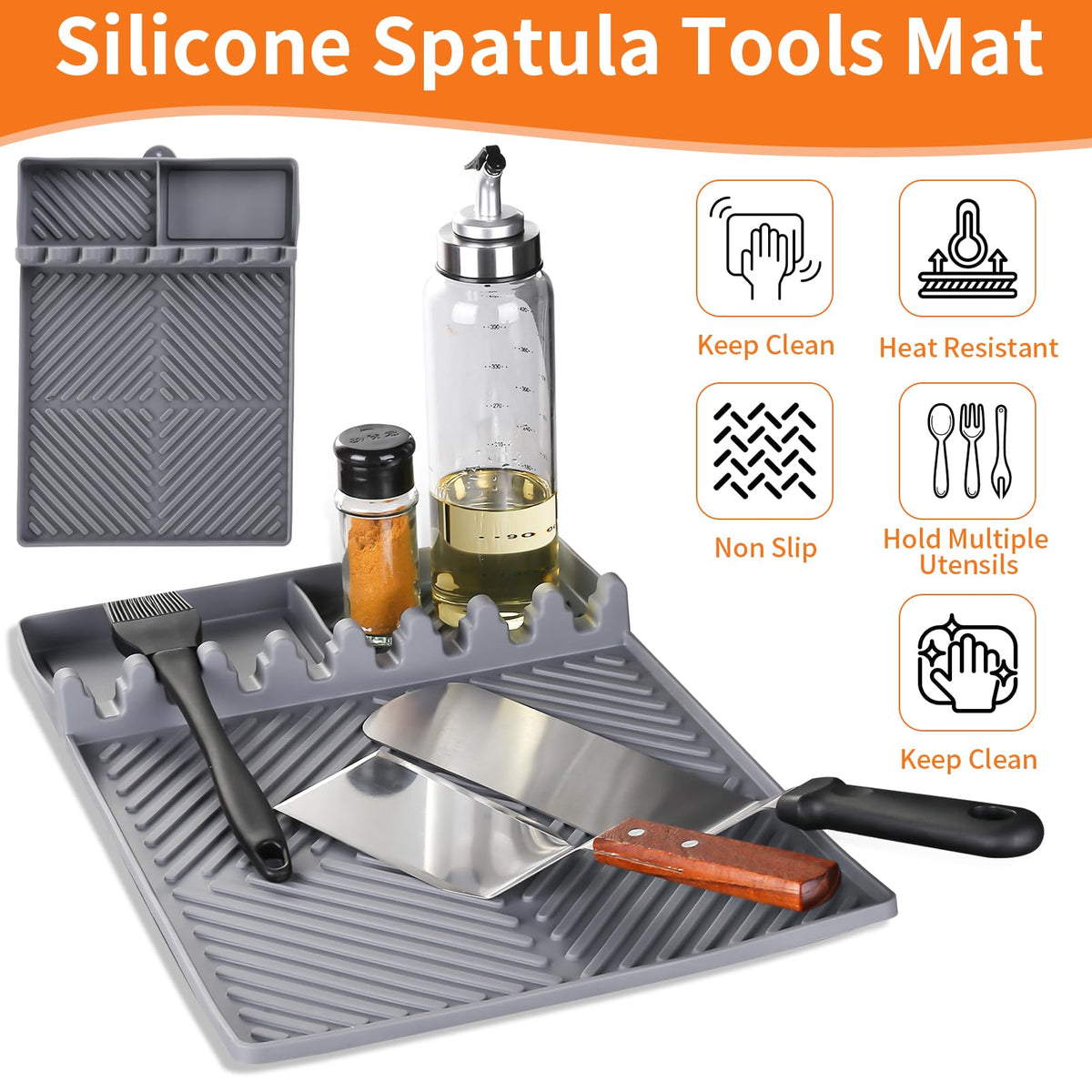 Find Law griddle mat is heat resistant guarding counters during cooking
