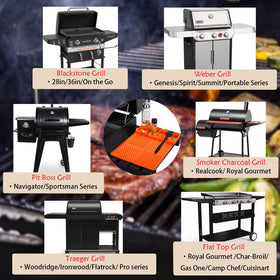 Find Law drip pad mat catches spills during BBQ prep.