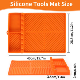 Find Law mat on the side shelf protects counters and holds spatulas.