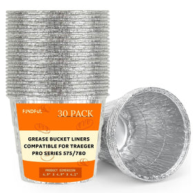 Findful BAC407 grease bucket liner product shot for quick, mess-free grilling prep.