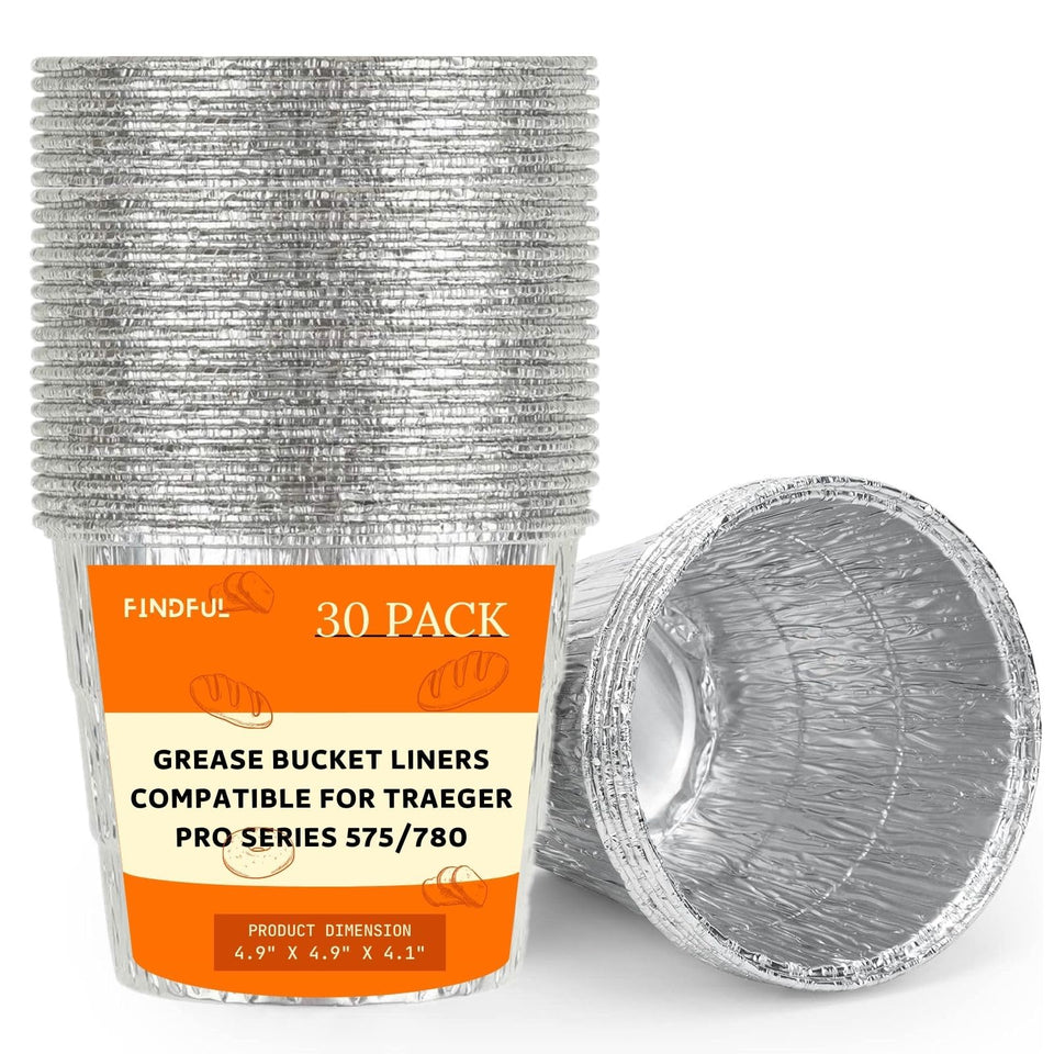Findful BAC407 grease bucket liner product shot for quick, mess-free grilling prep.