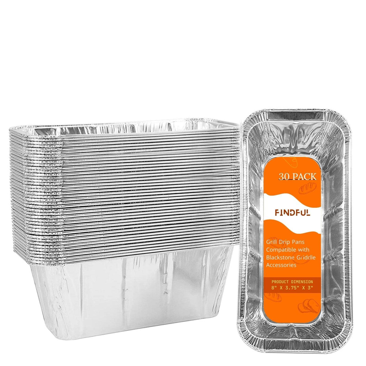 Findful 36 inch Blackstone drip pan liner catching grease for easy cleanup.