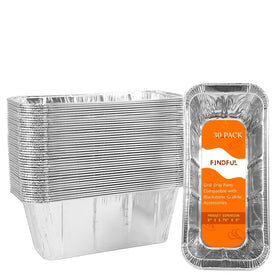 Findful 36 inch Blackstone drip pan liner catching grease for easy cleanup.