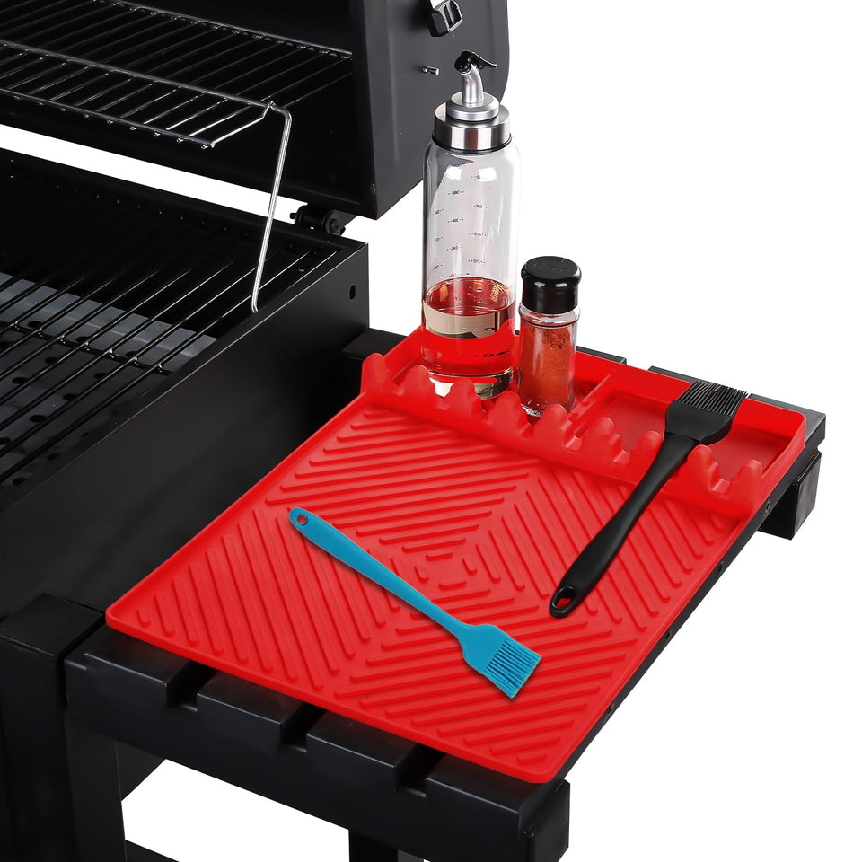 Find Law griddle mat silicone 16x11-5 keeps utensils organized and countertops tidy.