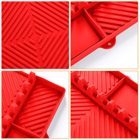Find Law griddle mat spatula holder keeps ladles secure and reduces clutter.