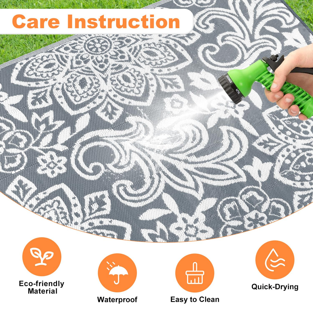 Findosom versatile outdoor rug suitable for patio, deck, or beach