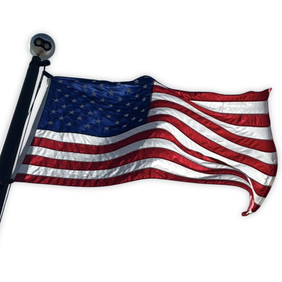 Fine Line Flag with embroidered stars for ceremonial outdoor display