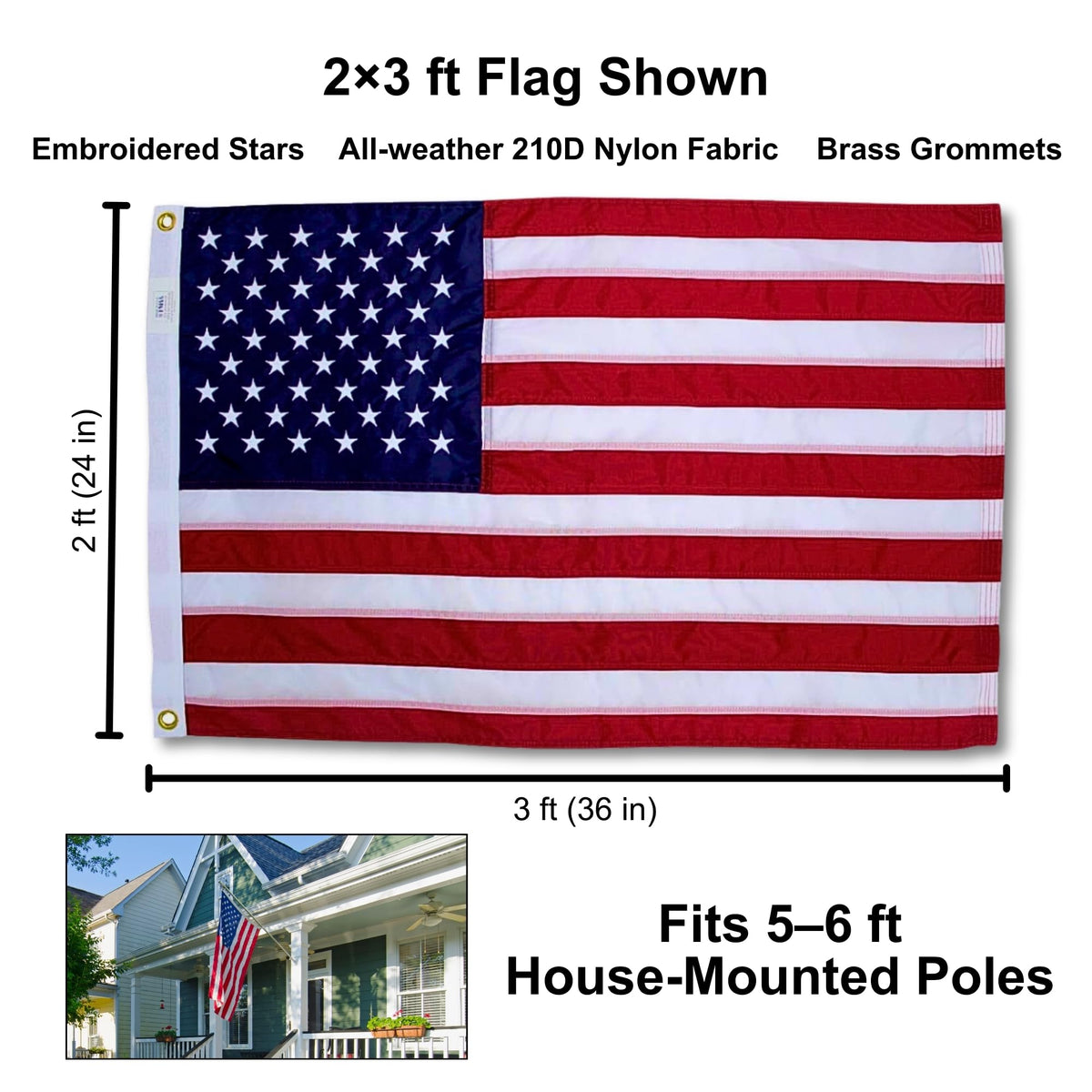 Fine Line Flag reinforced-fly-end provides sturdy performance in seasonal winds