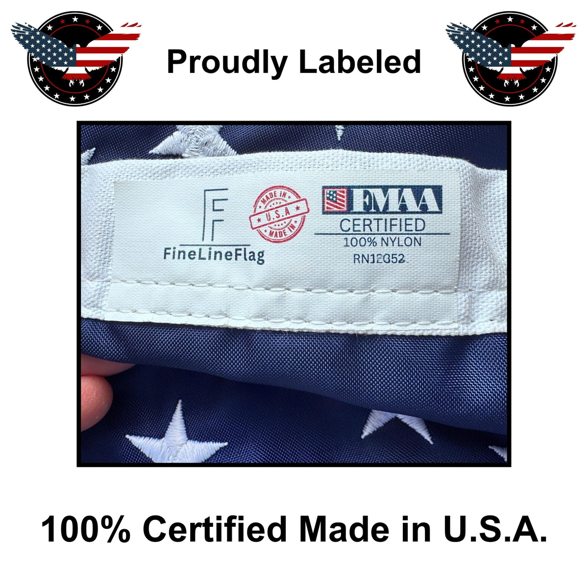 Fine Line Flag sewn-stripes detail emphasizes classic patriotic appearance for driveways