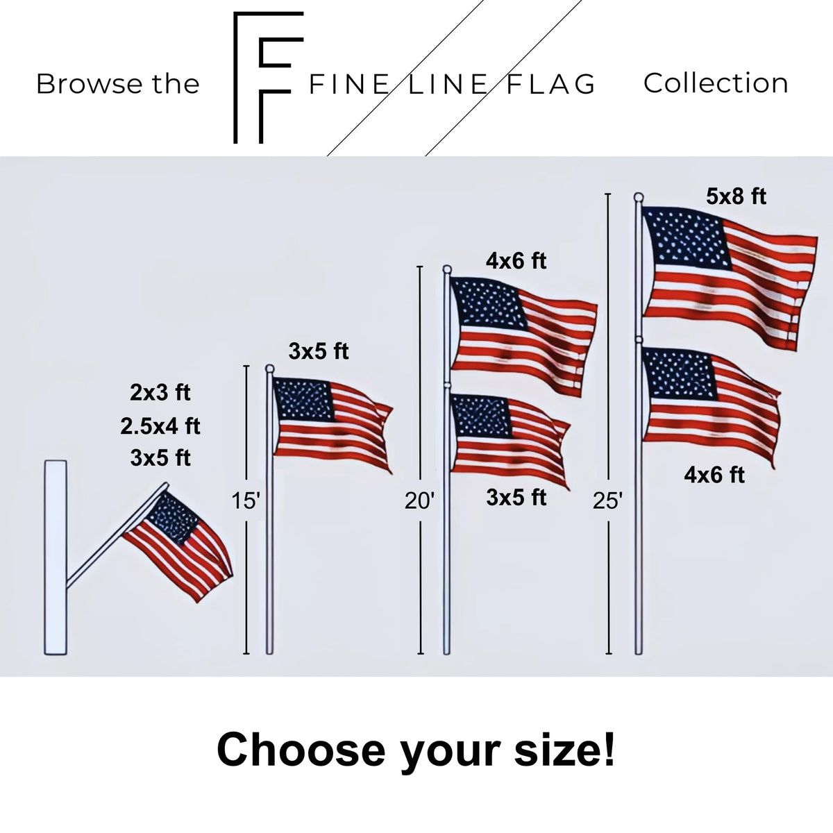 Fine Line Flag thickened header ready for reliable hoist