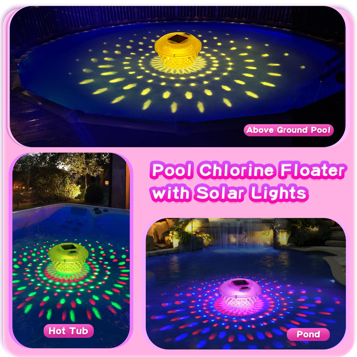 FineBud blue light glow enhances hot tub ambiance and decoration