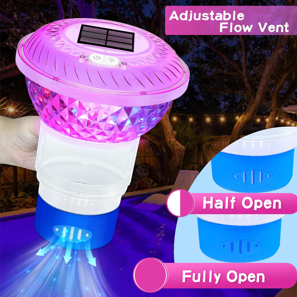 FineBud pool chlorine dispenser with easy open sliding door