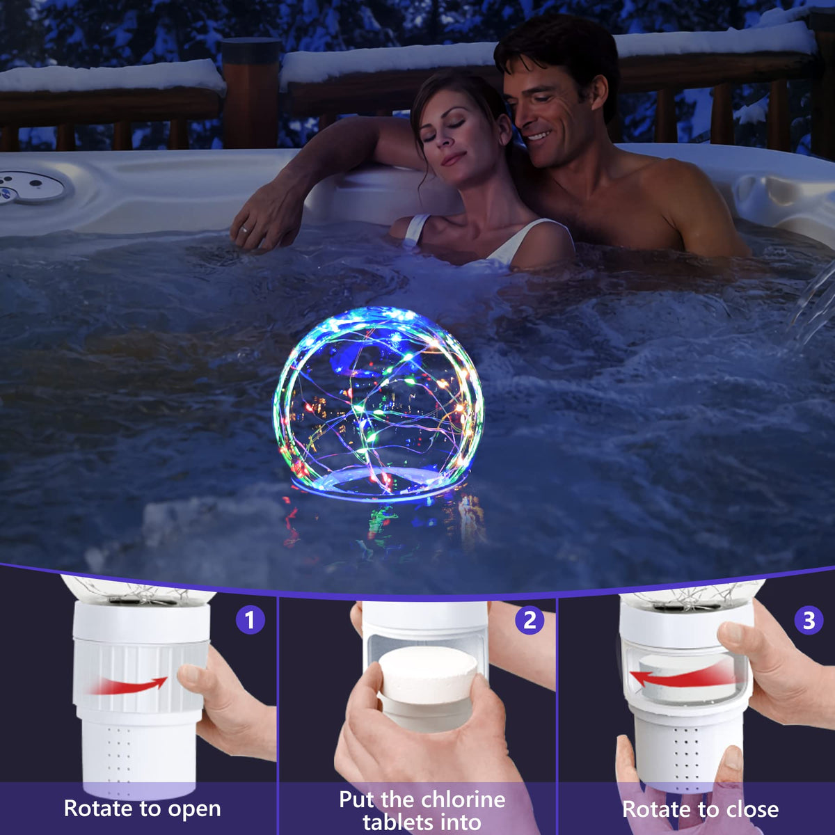 FineBud rotate-to-open chlorine slot for quick refills