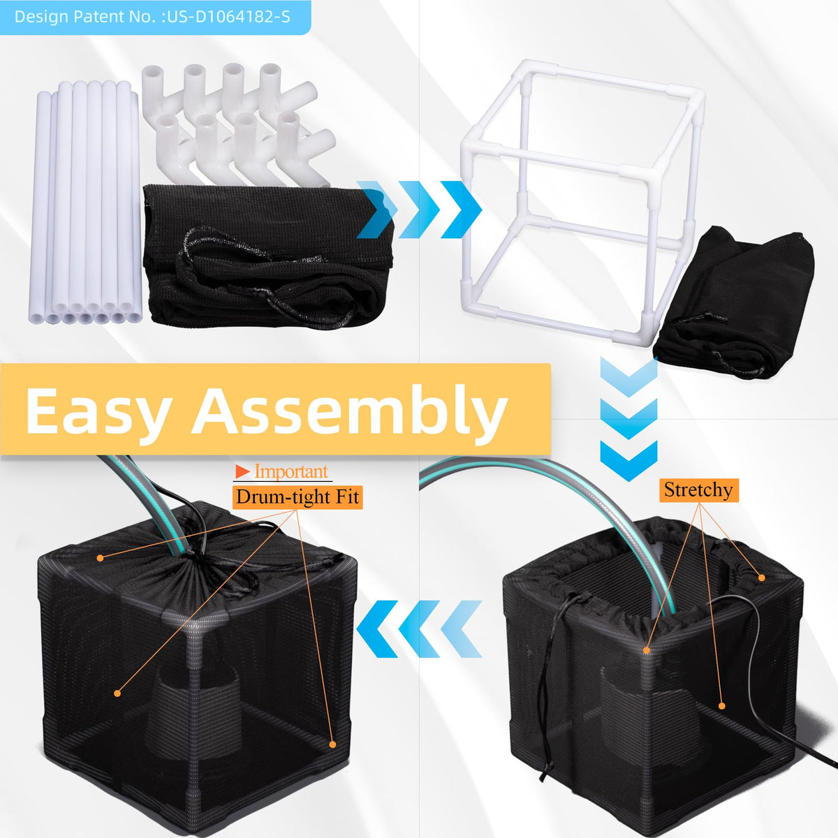 Debris barrier helps keep filtration running smoothly in outdoor setups.