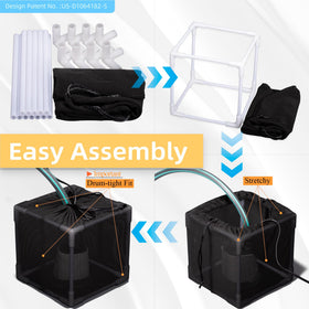 Debris barrier helps keep filtration running smoothly in outdoor setups.