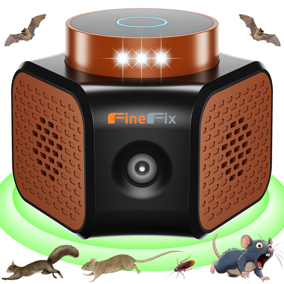 FineFix 360 front view mice deterrent for easy room placement