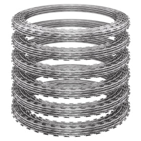 Finerelprot razor wire 6-roll kit in silver for durable perimeter security.